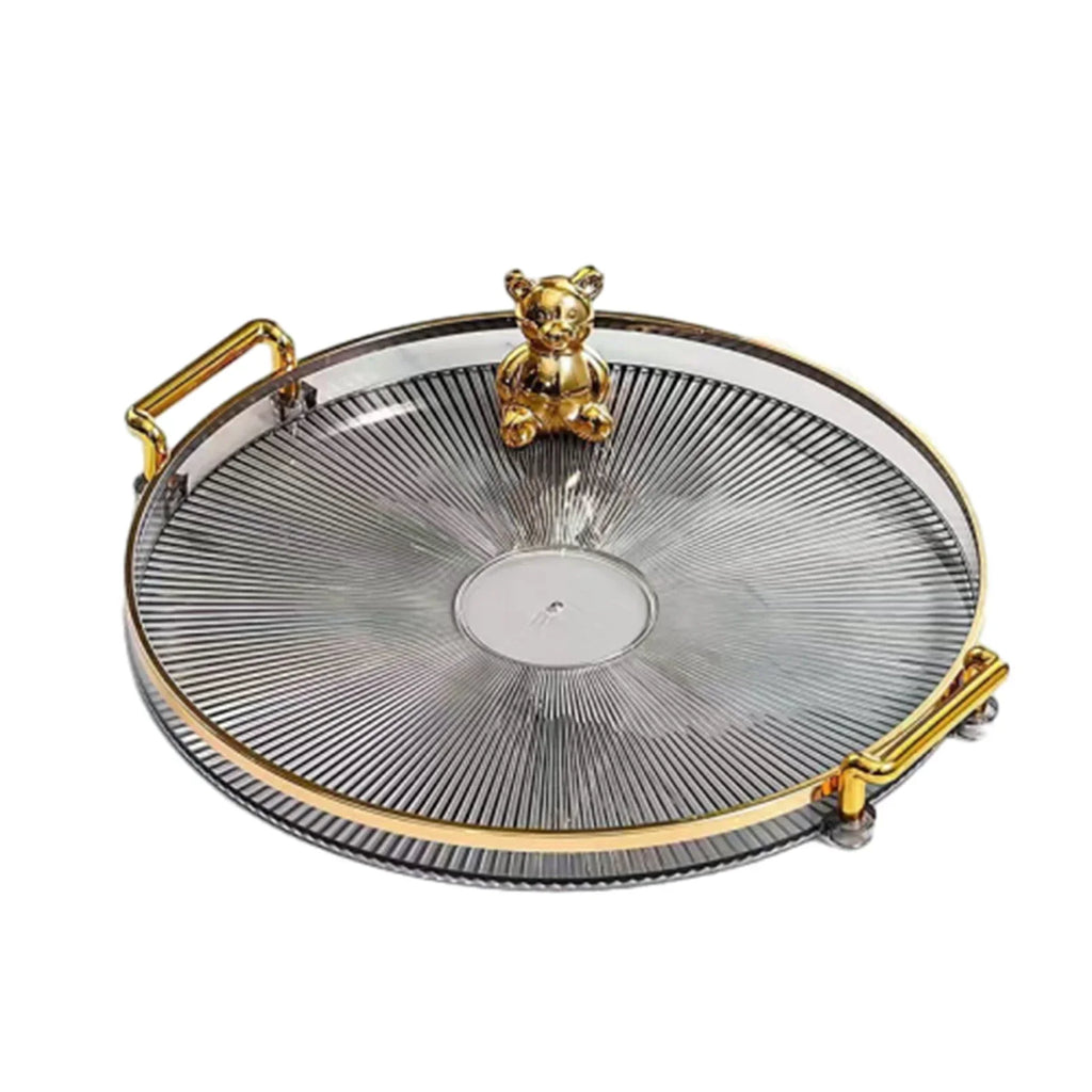 Round Serving Decorative Tray Plastic Serving Tray Kitchen Storages Decor for Party Coffee Table for Living Room Bathroom