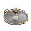 Round Serving Decorative Tray Plastic Serving Tray Kitchen Storages Decor for Party Coffee Table for Living Room Bathroom