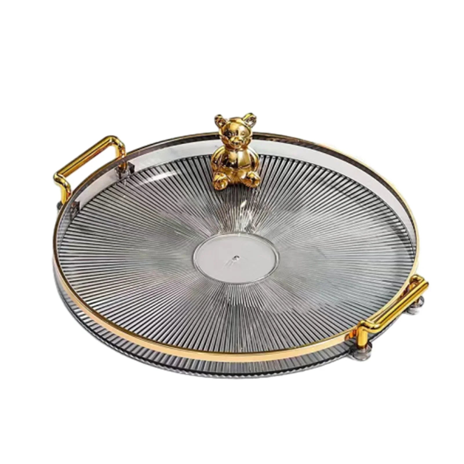 Round Serving Decorative Tray Plastic Serving Tray Kitchen Storages Decor for Party Coffee Table for Living Room Bathroom