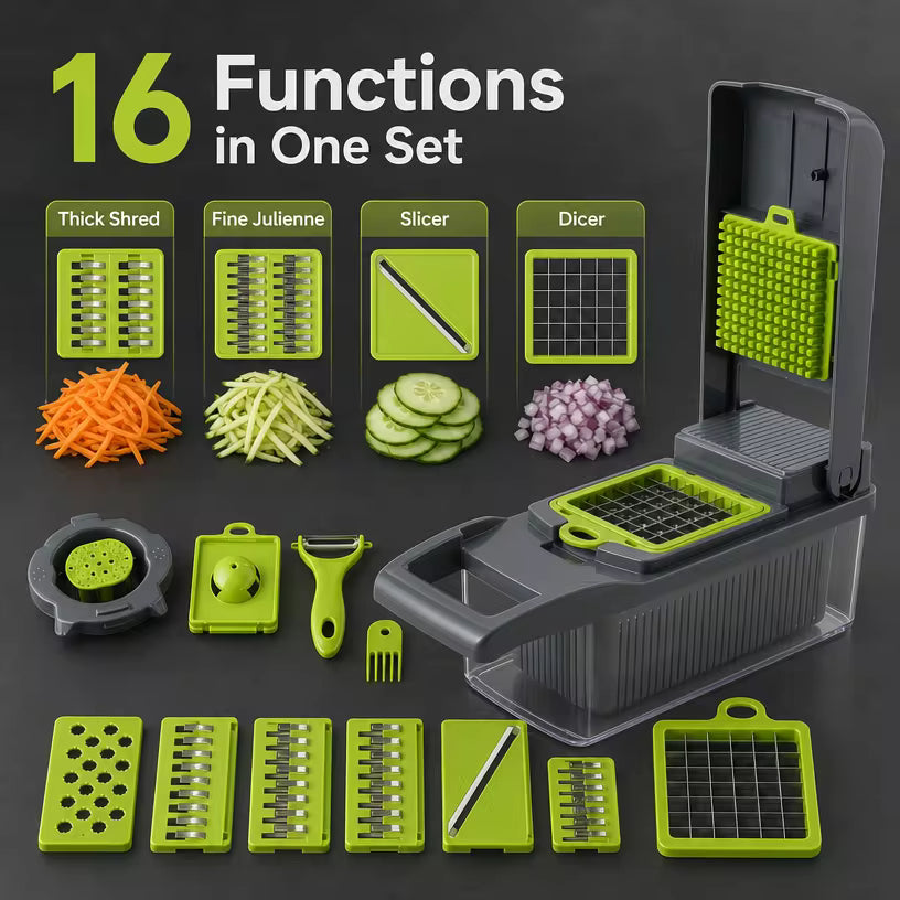 16-in-1 Master Meal Prep: Slice, Dice, & Julienne