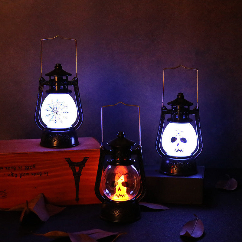 Halloween Hanging LED Lamp | Vintage Ghost & Spider Decoration Light